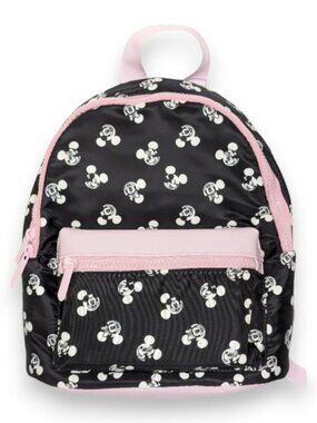 Disney Bioworld Mickey Minnie Mouse Backpack - Black and Pink NWT